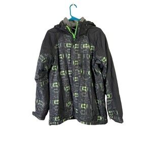 Columbia Men’s S  Interchange 3 In 1 Ski Jacket Gray Green Plaid